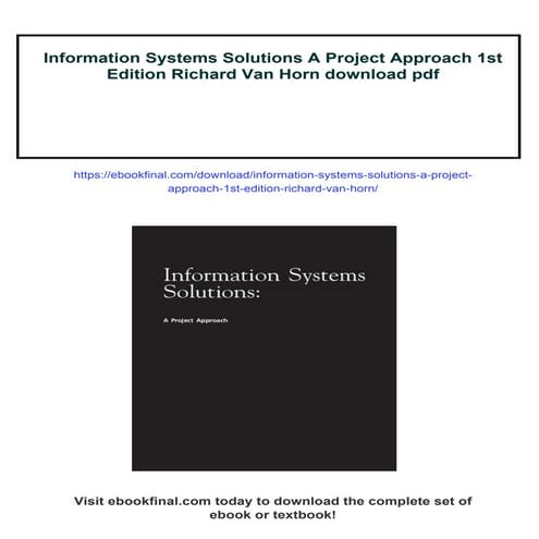 Information Systems Solutions A Project Approach 1st Edition Richard ...