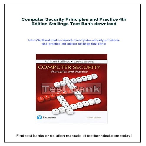 Computer Security Principles and Practice 4th Edition Stallings Test Bank