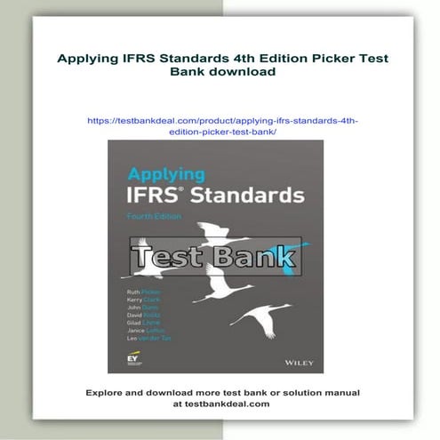 Applying IFRS Standards 4th Edition Picker Test Bank
