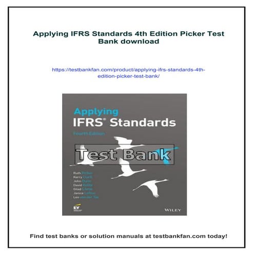 Applying IFRS Standards 4th Edition Picker Test Bank