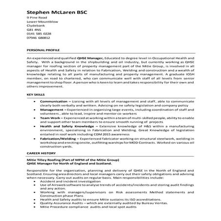 Stephen McLaren CV | DOCX