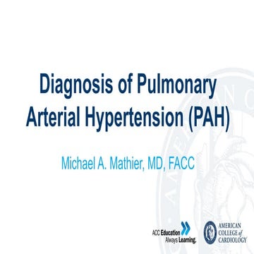 Comprehensive Diagnosis and Management of Pulmonary Arterial ...
