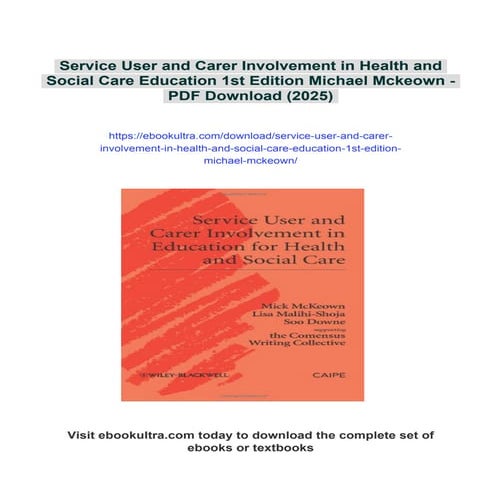 Service User and Carer Involvement in Health and Social Care Education ...