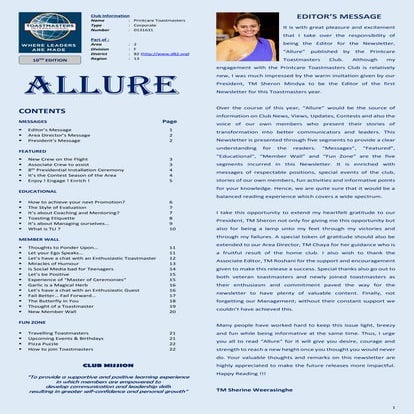 Newsletter of Wattala Toastmasters | PDF