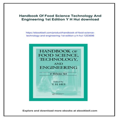 Handbook Of Food Science Technology And Engineering 1st Edition Y H Hui ...