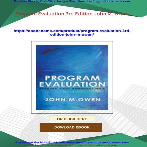 Program Evaluation 3rd Edition John M. Owen