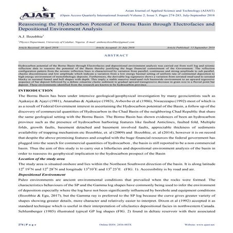 Reassessing the Hydrocarbon Potential of Bornu Basin through Electrofacies an...