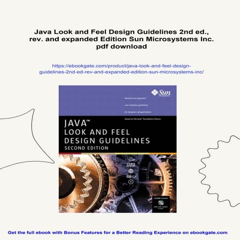 Java Look and Feel Design Guidelines 2nd ed., rev. and expanded Edition ...
