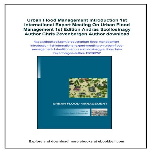 Urban Flood Management Introduction 1st International Expert Meeting On ...
