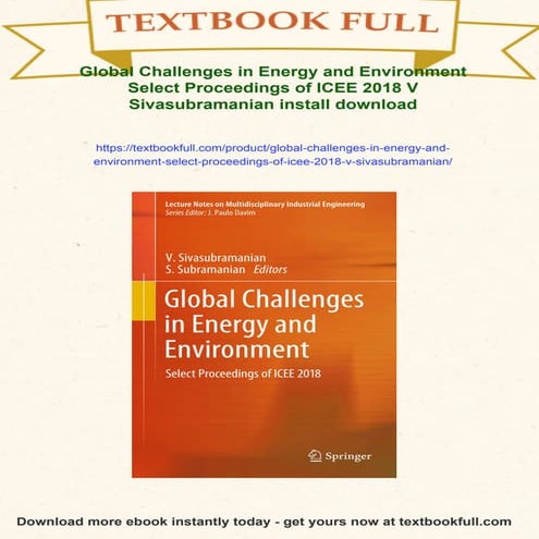 Global Challenges in Energy and Environment Select Proceedings of ICEE ...