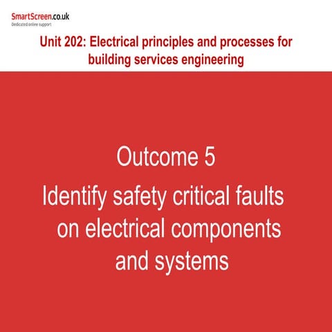 Identify safety critical faults on electrical components and systems
