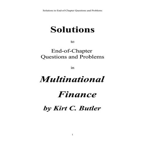 Multinational Finance Solutions