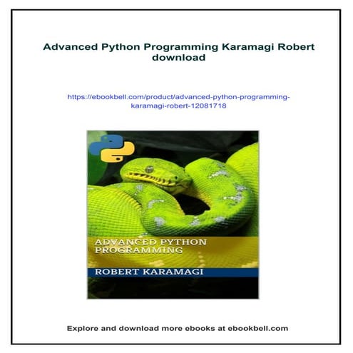 Advanced Python Programming Karamagi Robert | PDF