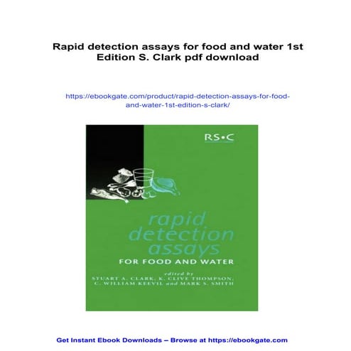 Rapid detection assays for food and water 1st Edition S. Clark