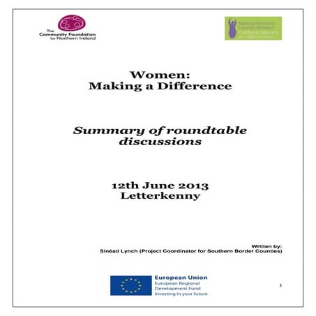 Letterkenny Report_WomenMakingDifference_June 2013