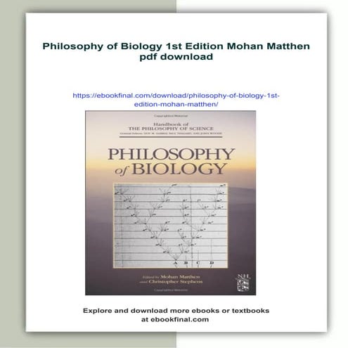 Philosophy of Biology 1st Edition Mohan Matthen | PDF