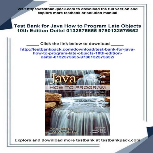 Test Bank for Java How to Program Late Objects 10th Edition Deitel ...