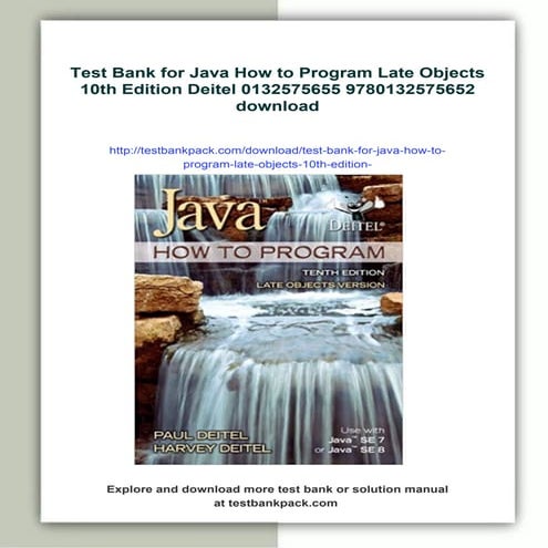 Test Bank for Java How to Program Late Objects 10th Edition Deitel ...