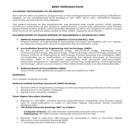 THAPAR INSTITUTE OF ENGINEERING & TECHNOLOGY 