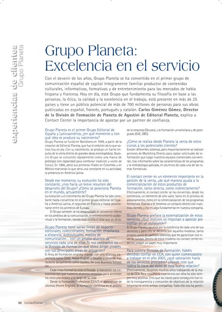Grupo Planeta: Excelencia en el ser...