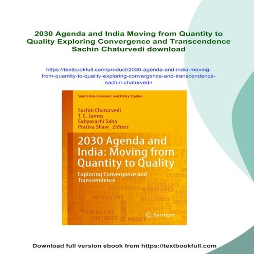 2030 Agenda and India Moving from Quantity to Quality Exploring ...
