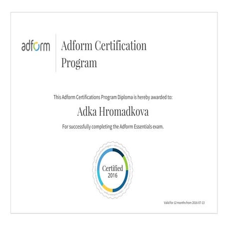 Adform certificate