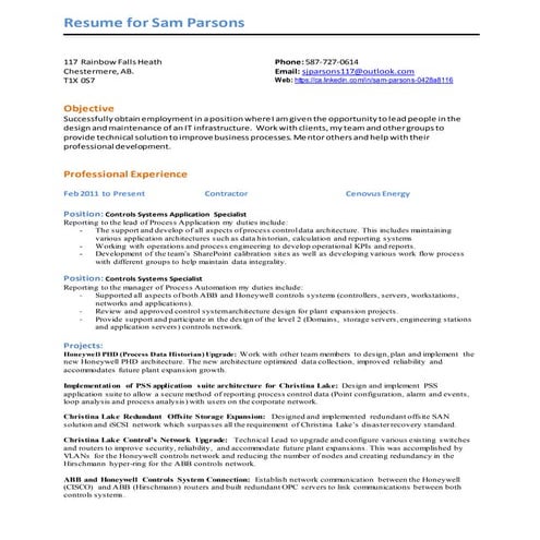 Sam Parsons - Resume