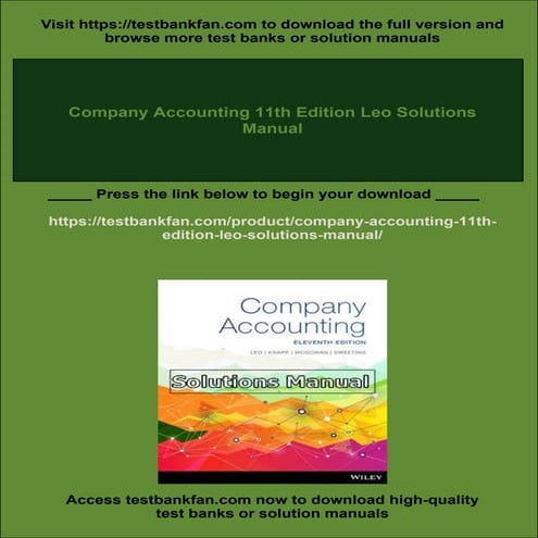 Company Accounting 11th Edition Leo Solutions Manual | PDF
