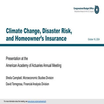 Climate Change, Disaster Risk, and Homeowner’s Insurance | PDF