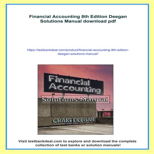Financial Accounting 8th Edition Deegan Solutions Manual | PDF