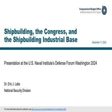 Shipbuilding, the Congress, and the Shipbuilding Industrial Base