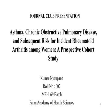 Asthma_COPD_RiskFor_Arthritis_Journal_Club Cohort study
