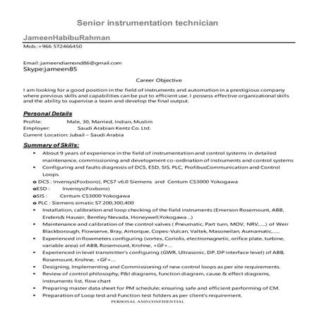 jameen new senior instrument cv
