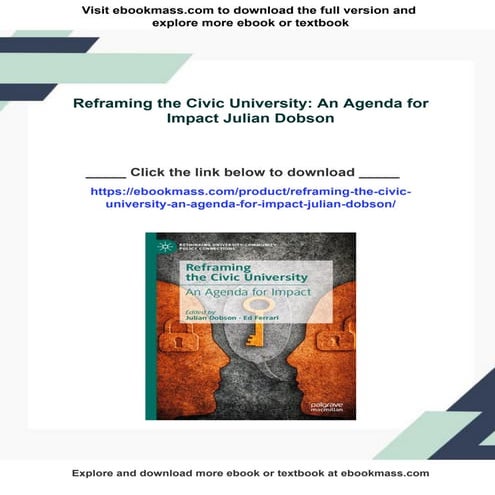 Reframing the Civic University: An Agenda for Impact Julian Dobson