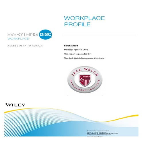 SarahAlfred DiSC Profile