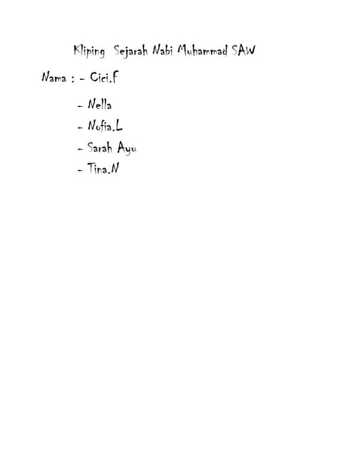 Sejarah ringkas nabi muhammad saw sejak lahir sampai wafat