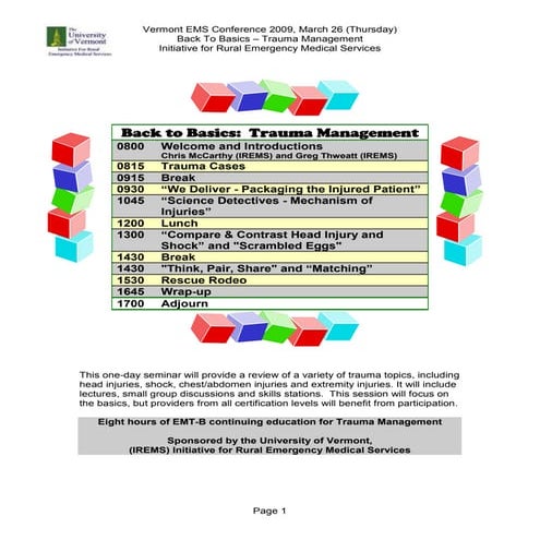 BackToBasicsTraumaEmergInstructorOutline