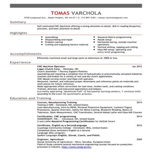 Resume_Manufacturing | PDF
