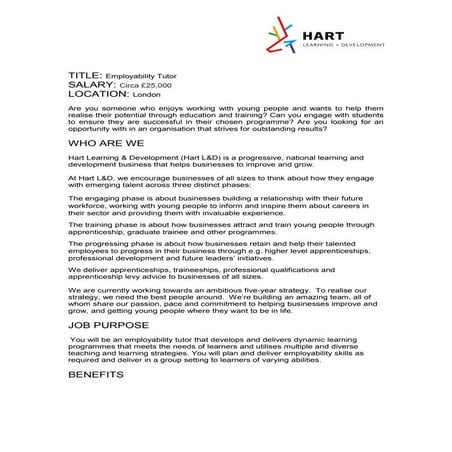 employability-tutor-job role
