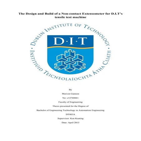DT003a Final Report - The Design and Build of a Non-contact Extensometer for ...