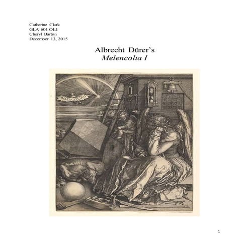 Module 12 Essay- Durer's Melencolia