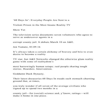 ‘60 Days In’ Everyday People Are Sent to a Violent Prison.docx