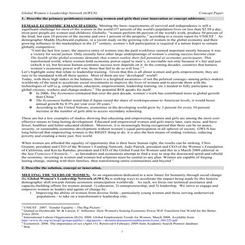 CP-GWLN-FEMALE ECONOMIC EMANCIPATION