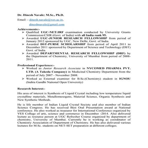 Dinesh Profile | PDF