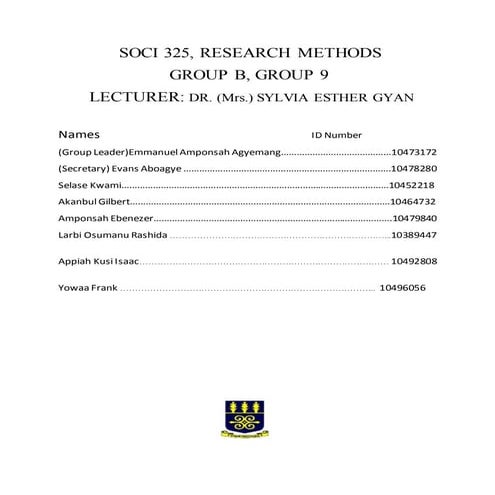 GROUP 9 REPORT WRITING