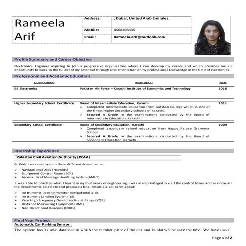 Rameela Arif CV