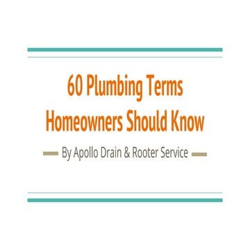 60 Plumbing Terms Homeowners Should Know
