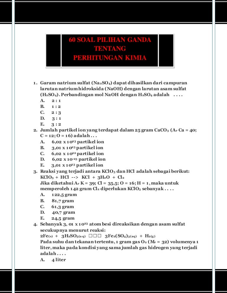 60 Soal Kimia Sma