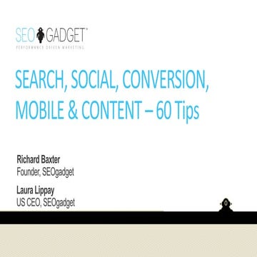 60 Tips in 60 Minutes - Social Search & Conversion