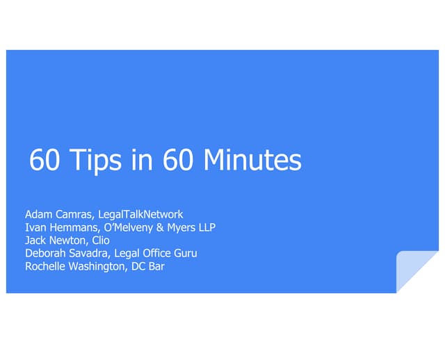 ABA TECHSHOW 2017: 60 tips in 60 mi...